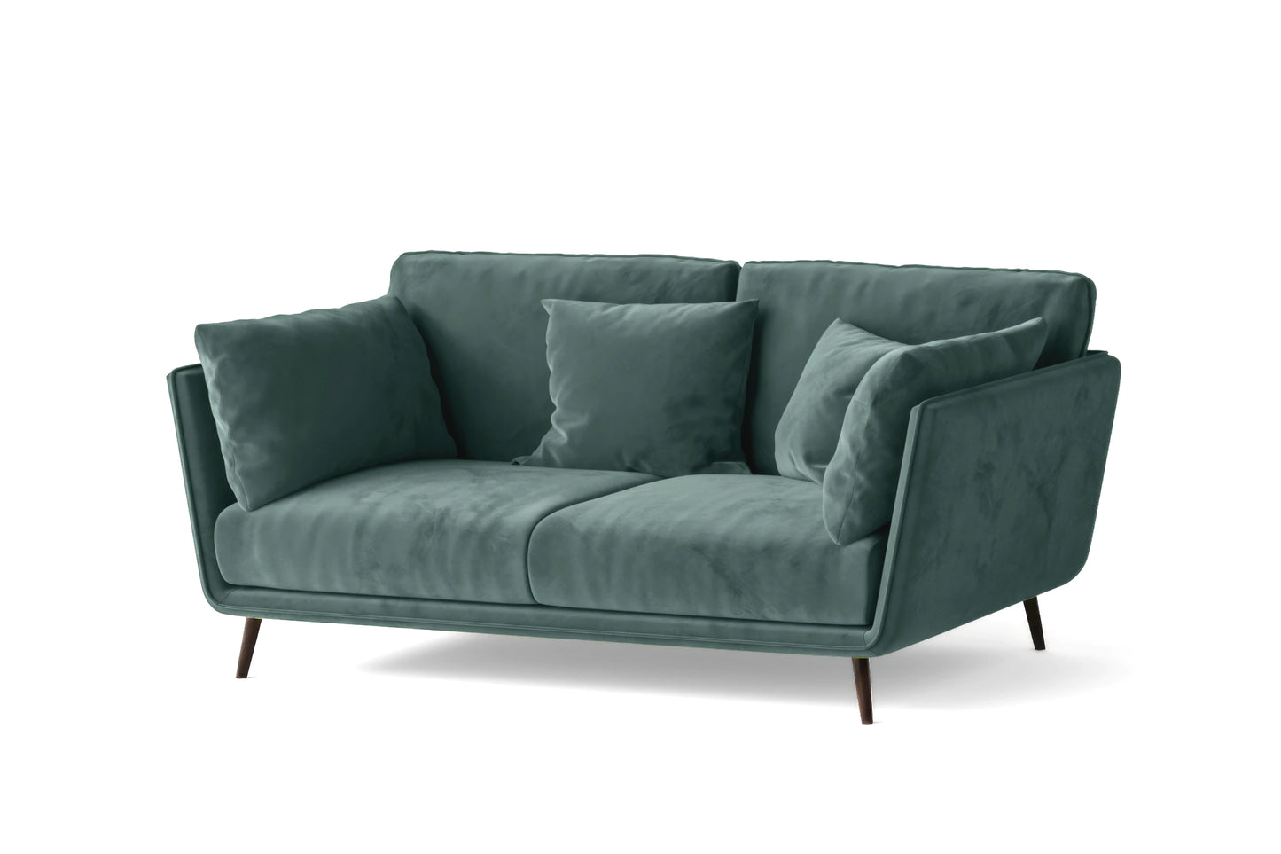 Bologna 2 Seater Sofa Teal Velvet