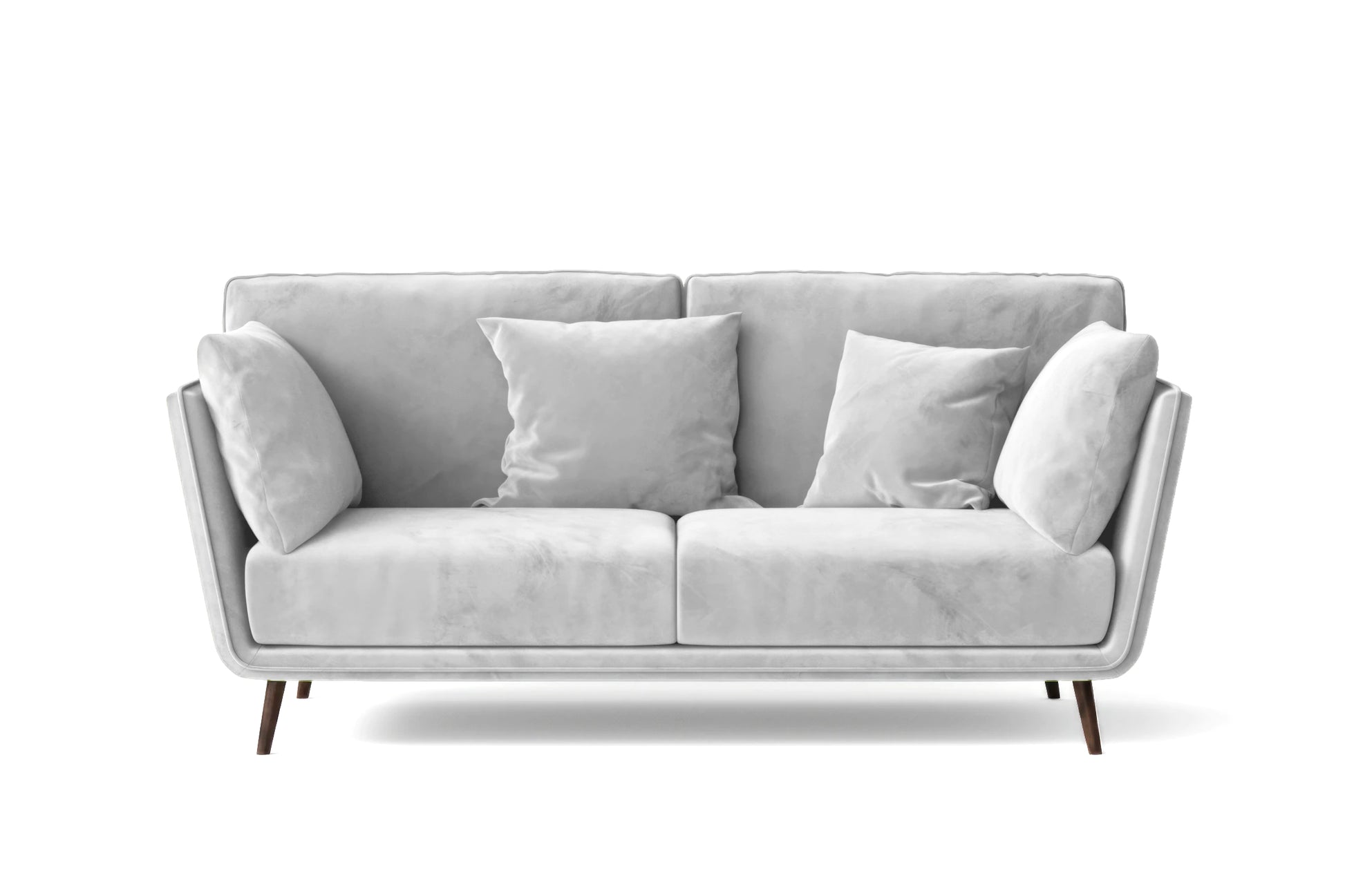 Bologna 2 Seater Sofa White Velvet