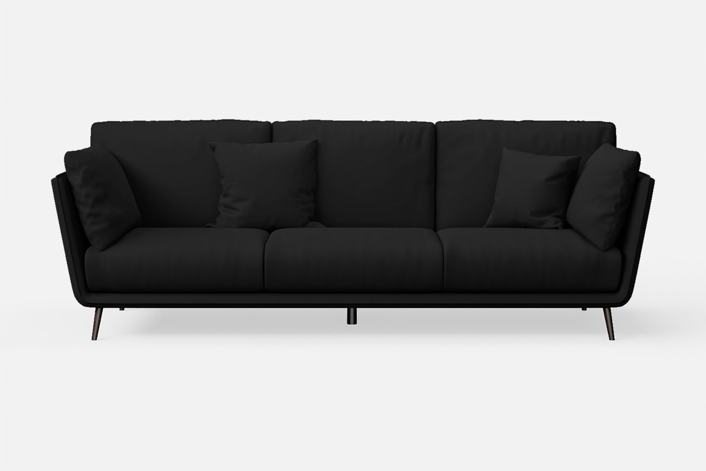 Bologna 3 Seater Sofa Black Leather