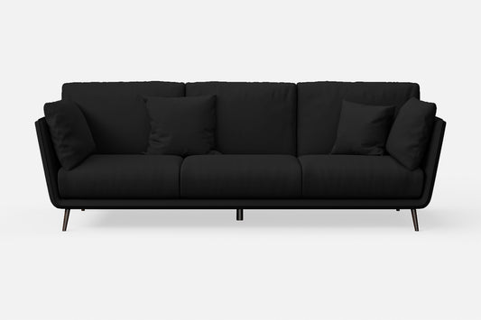 Bologna 3 Seater Sofa Black Leather