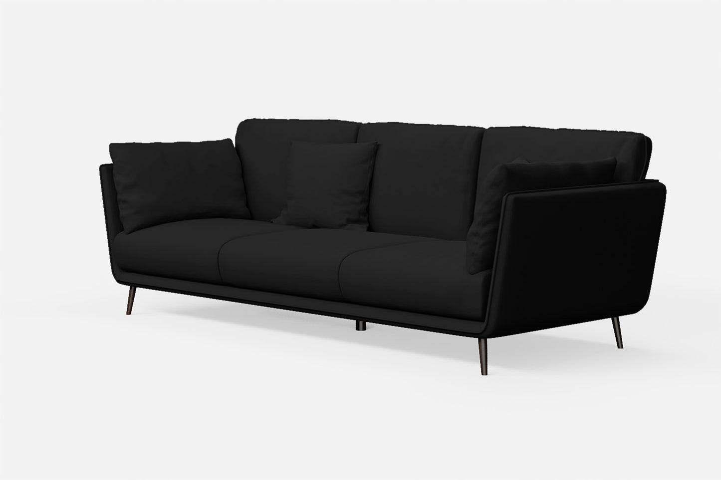 Bologna 3 Seater Sofa Black Leather