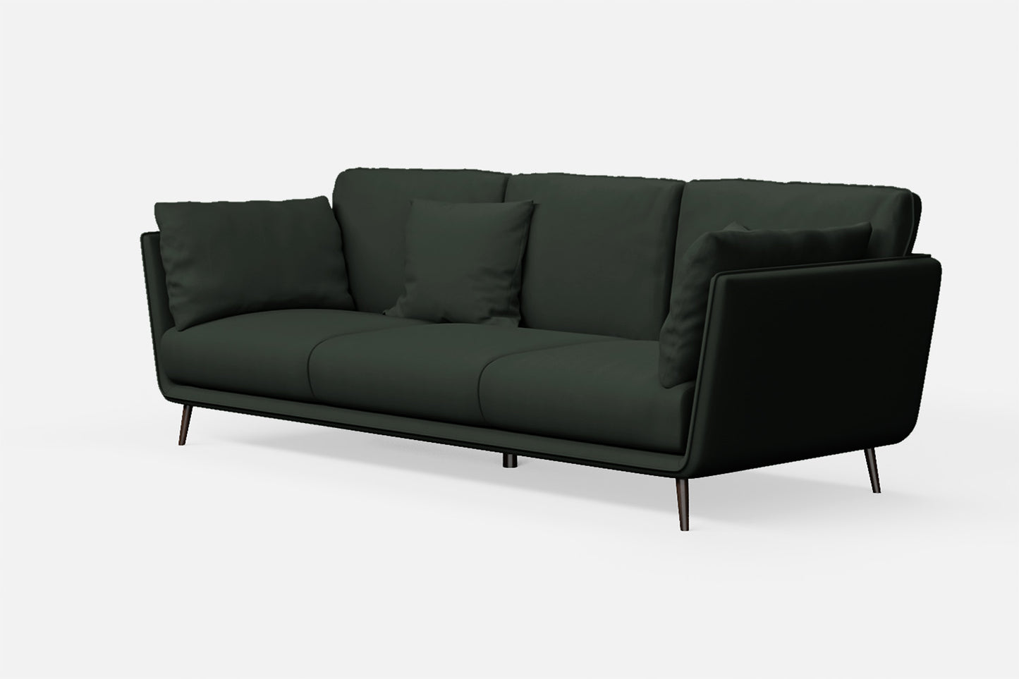 Bologna 3 Seater Sofa Green Leather