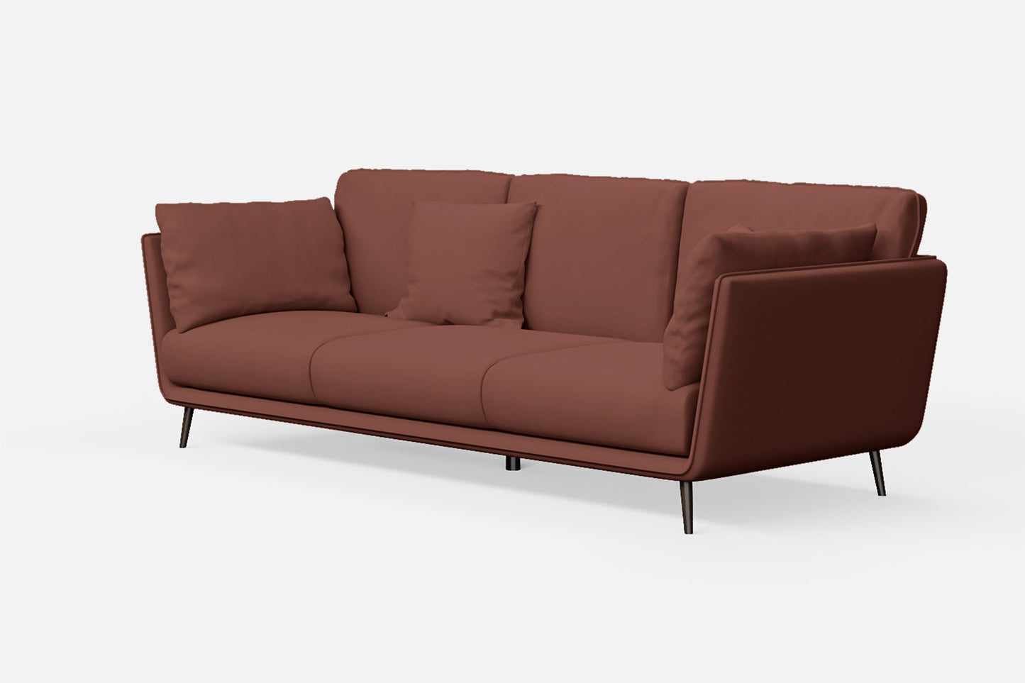 Bologna 3 Seater Sofa Mauve Leather