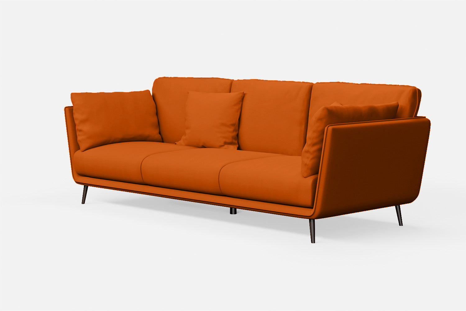 Bologna 3 Seater Sofa Orange Leather