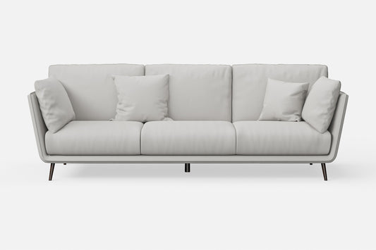 Bologna 3 Seater Sofa White Leather