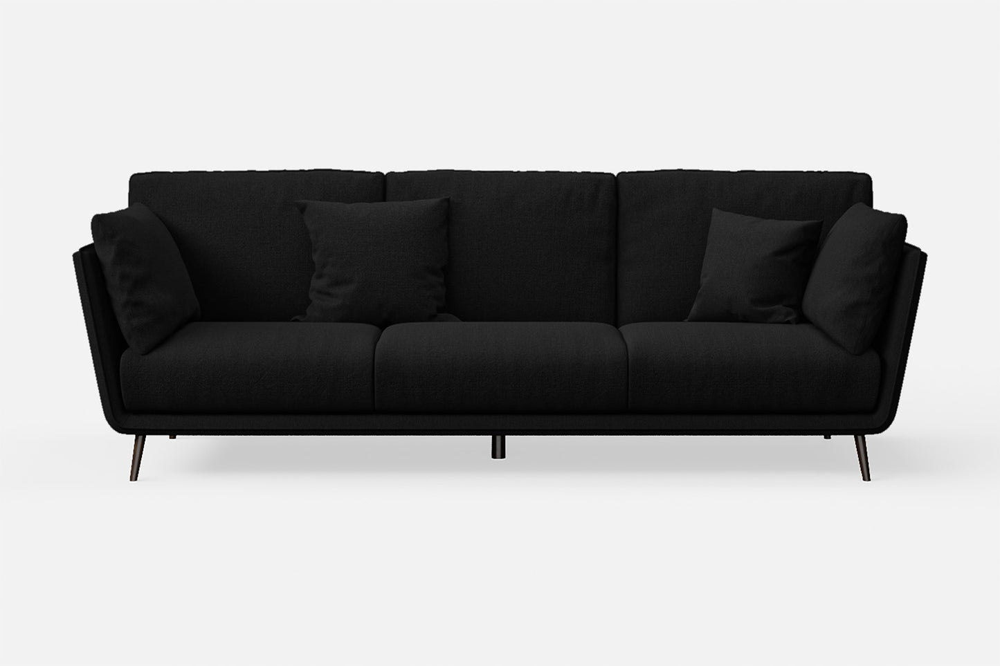 Bologna 3 Seater Sofa Black Linen Fabric