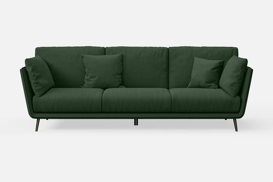 Bologna 3 Seater Sofa Forest Green Linen Fabric