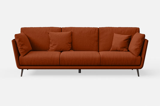 Bologna 3 Seater Sofa Orange Linen Fabric