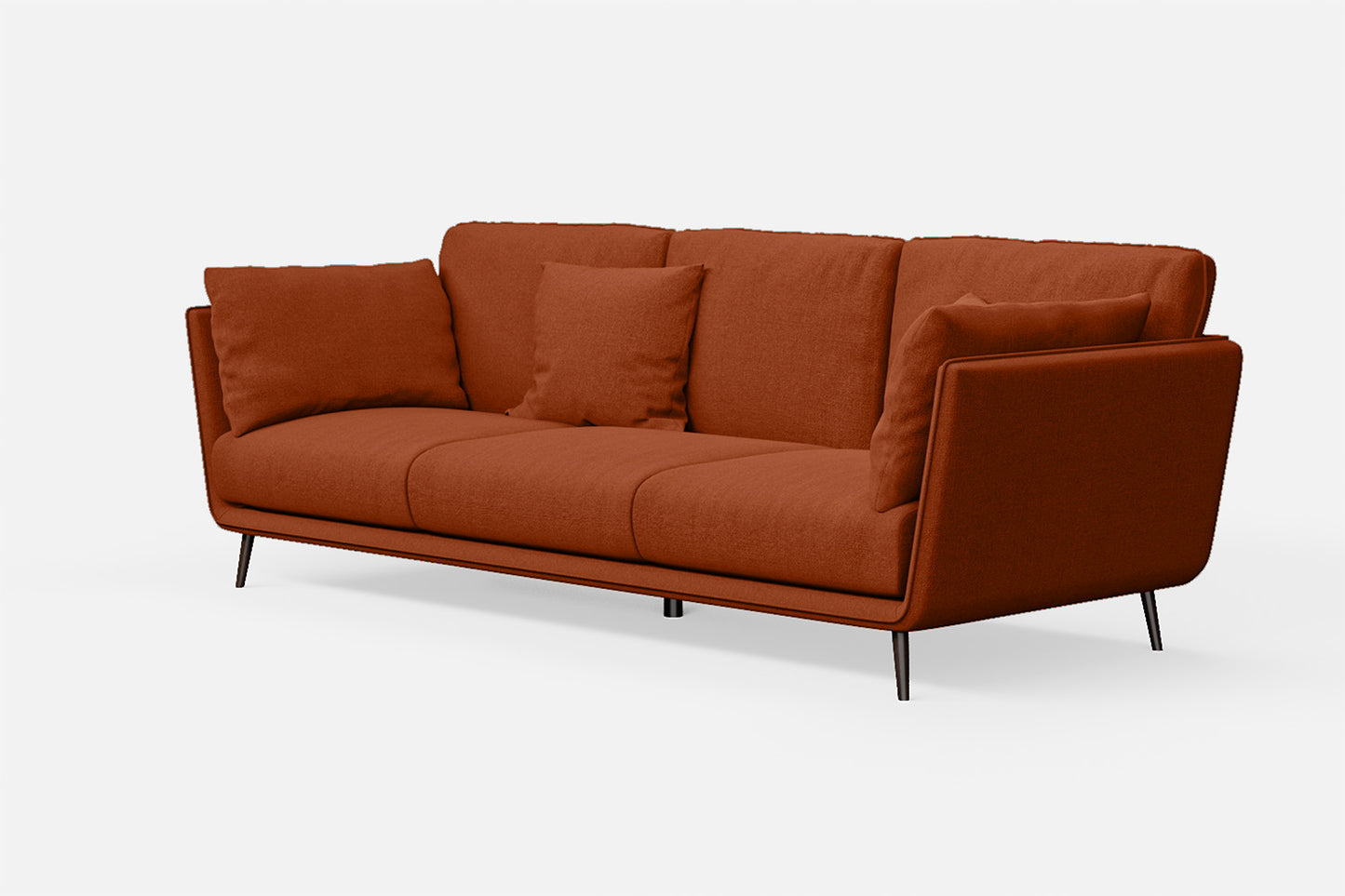 Bologna 3 Seater Sofa Orange Linen Fabric