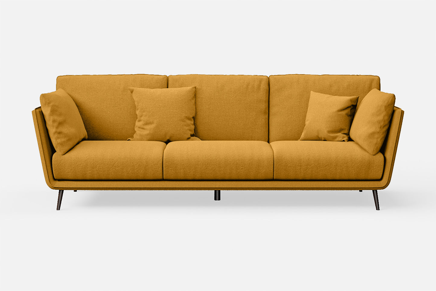 Bologna 3 Seater Sofa Yellow Linen Fabric