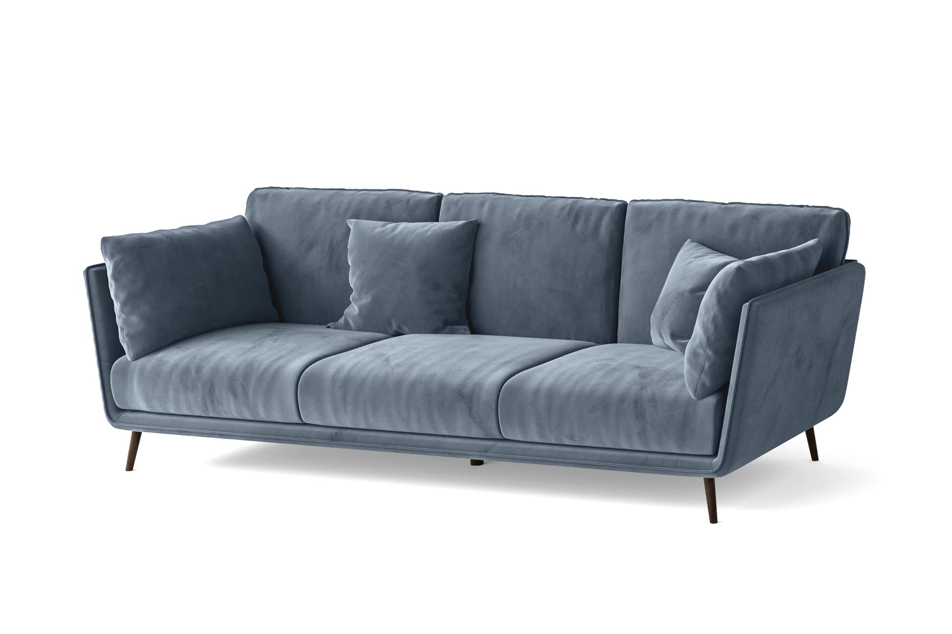 Bologna 3 Seater Sofa Baby Blue Velvet