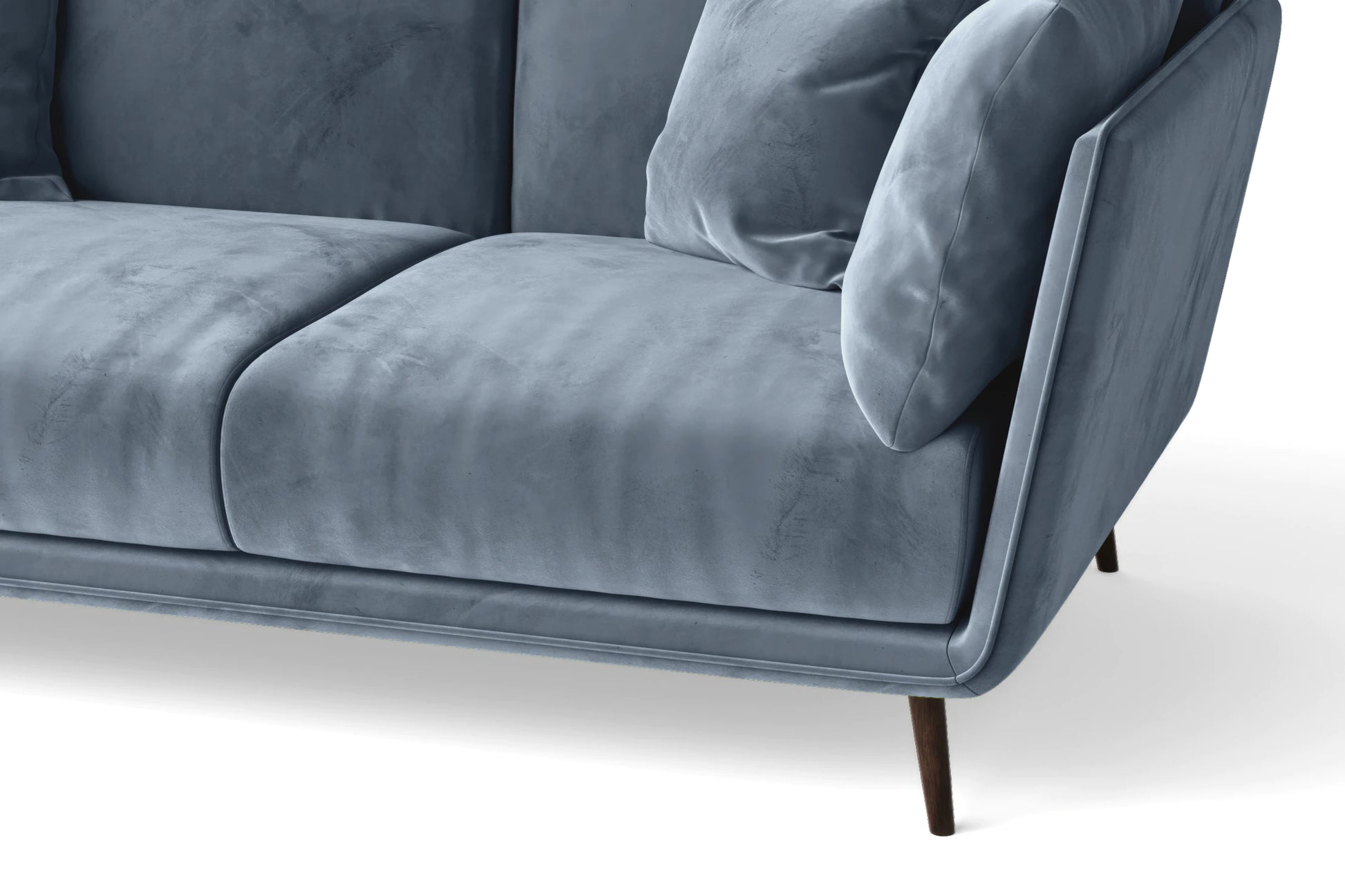 Bologna 3 Seater Sofa Baby Blue Velvet