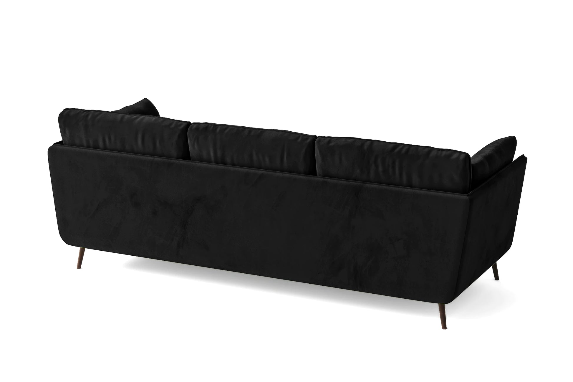 Bologna 3 Seater Sofa Black Velvet