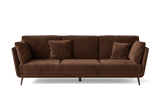 Bologna 3 Seater Sofa Coffee Brown Velvet