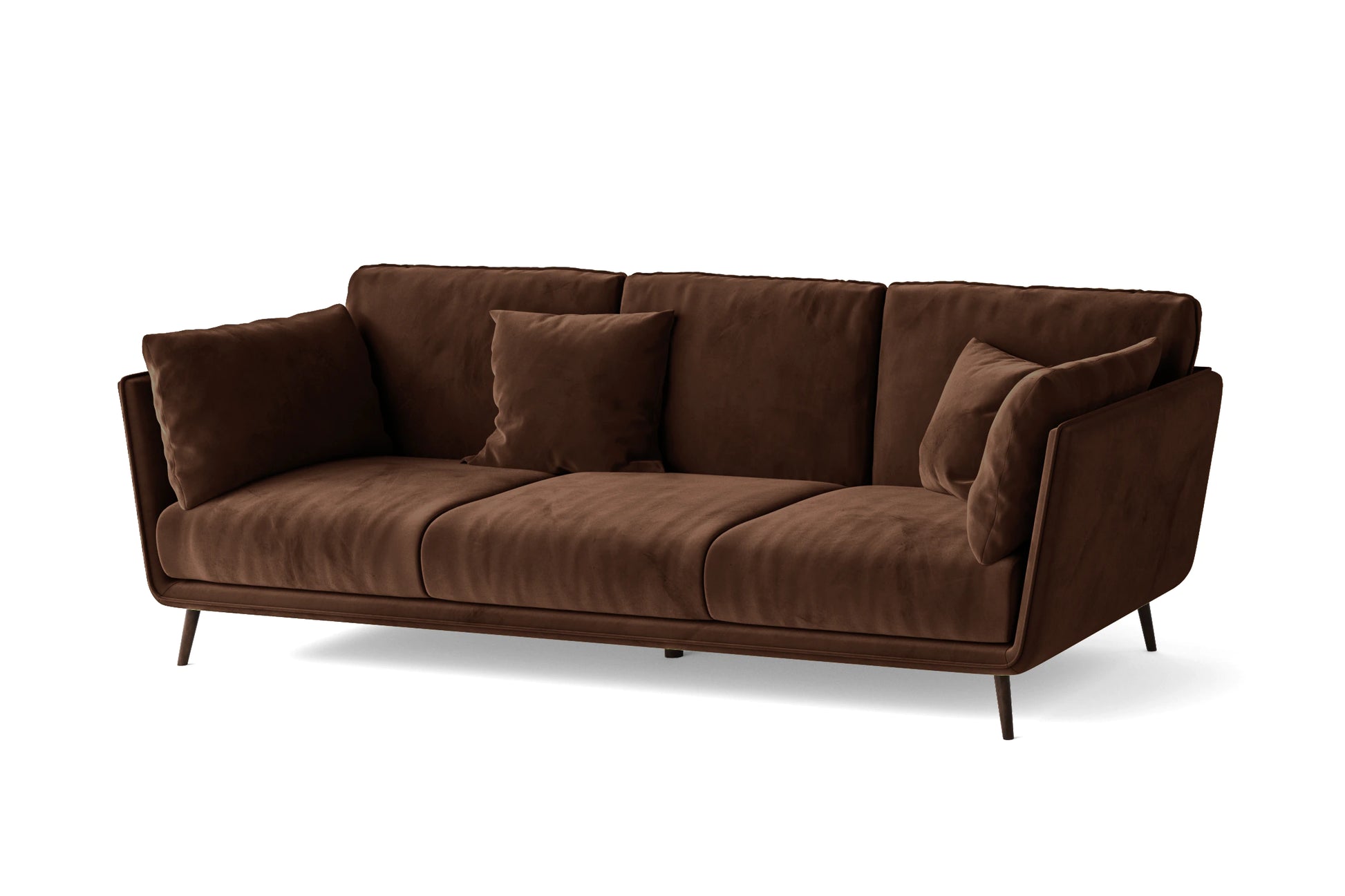 Bologna 3 Seater Sofa Coffee Brown Velvet