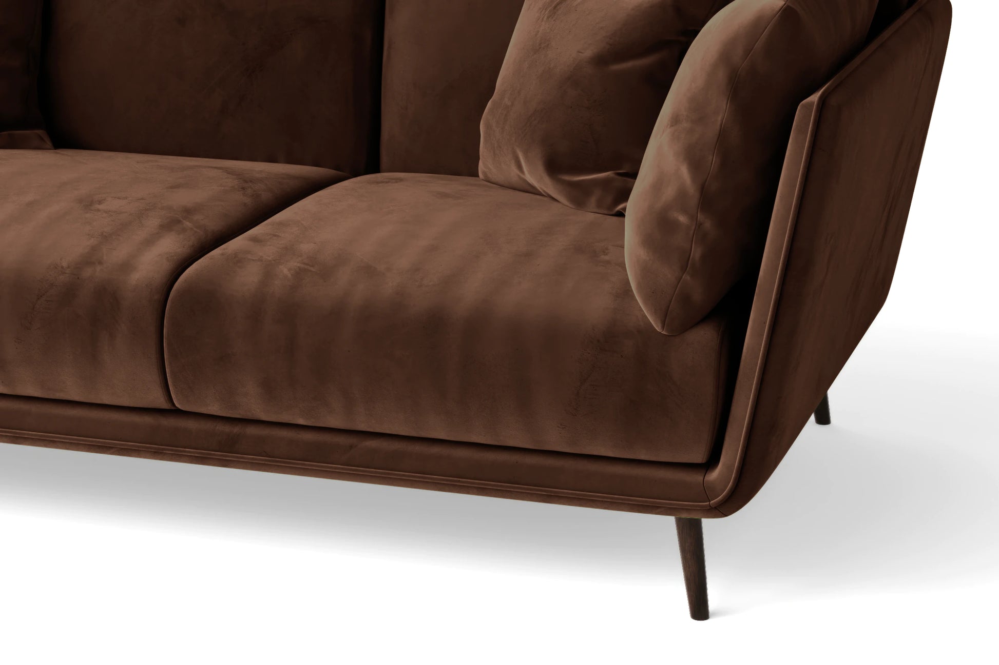 Bologna 3 Seater Sofa Coffee Brown Velvet