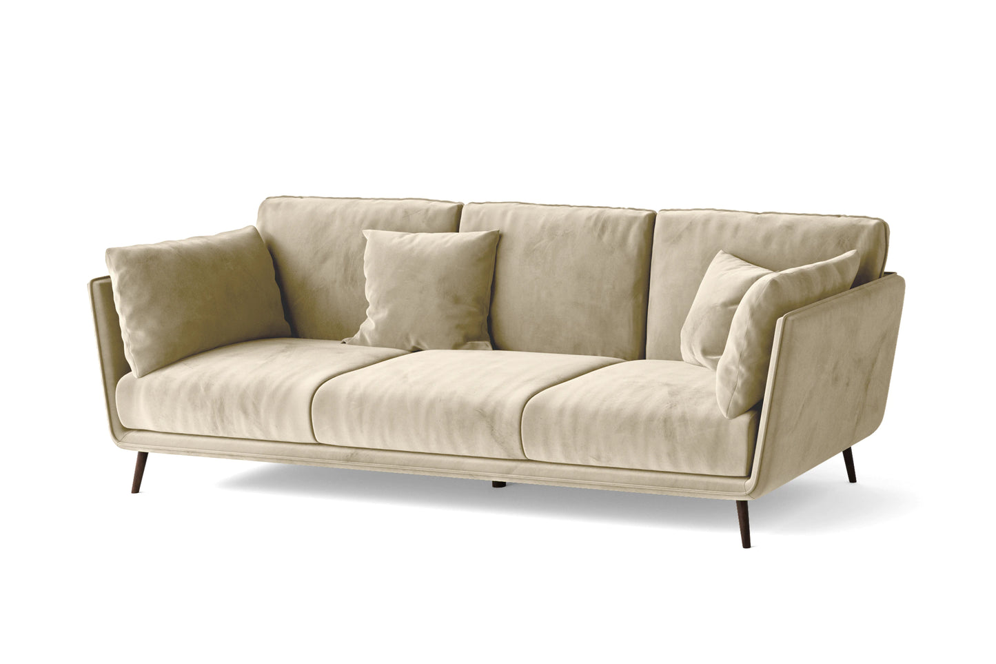 Bologna 3 Seater Sofa Cream Velvet