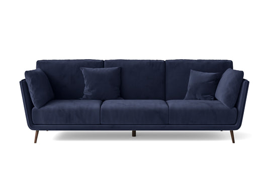 Bologna 3 Seater Sofa Dark Blue Velvet