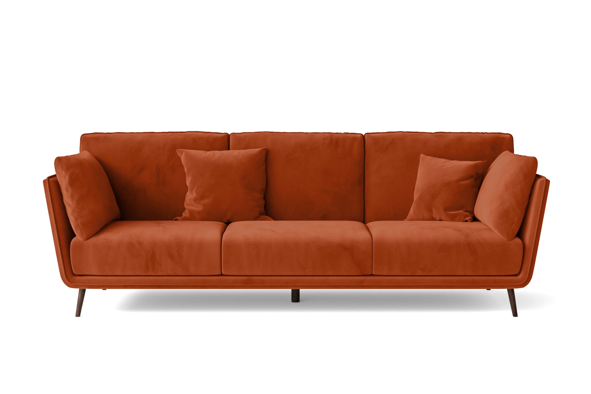 Bologna 3 Seater Sofa Orange Velvet