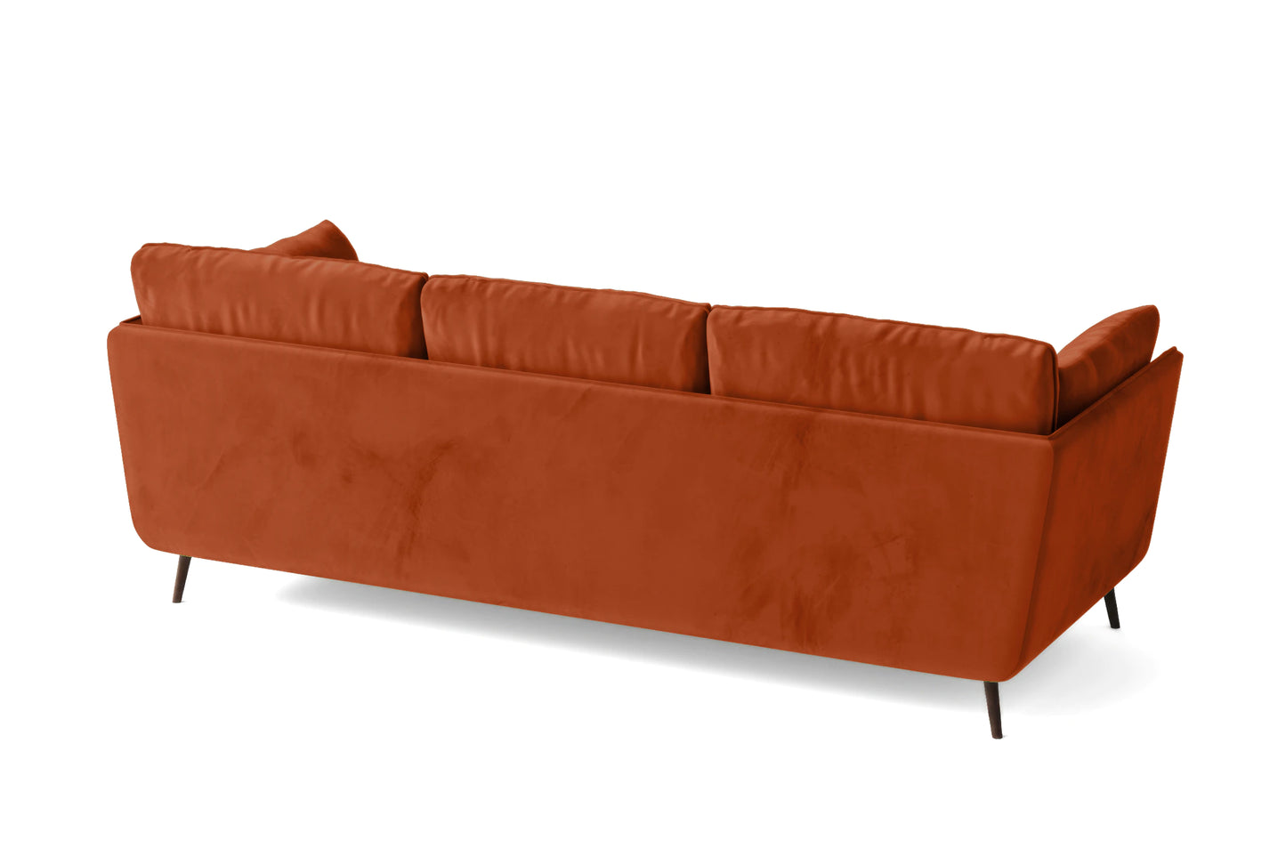 Bologna 3 Seater Sofa Orange Velvet