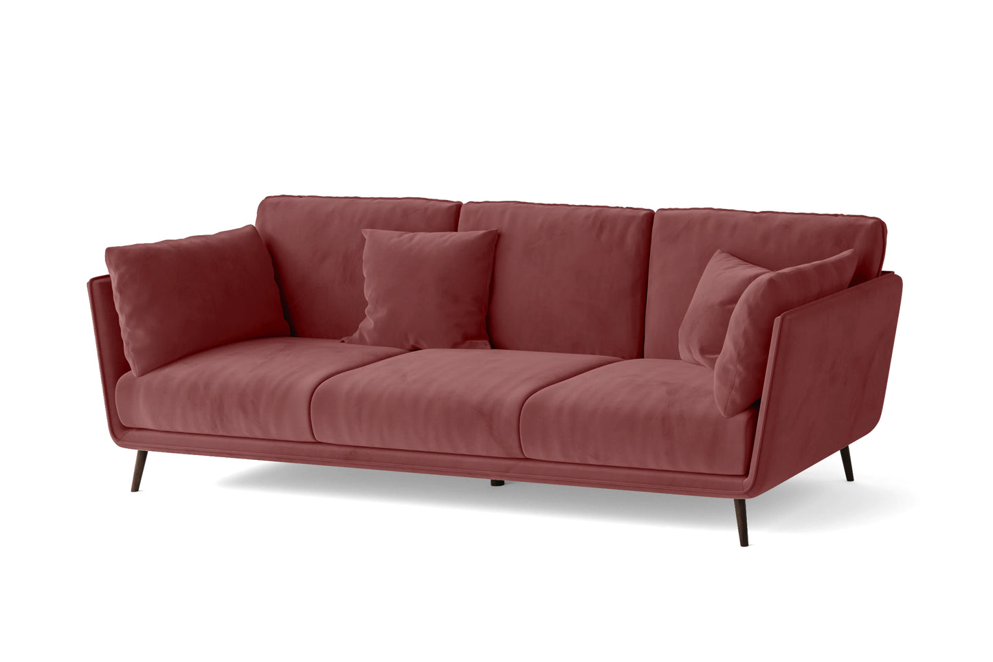 Bologna 3 Seater Sofa Pink Velvet