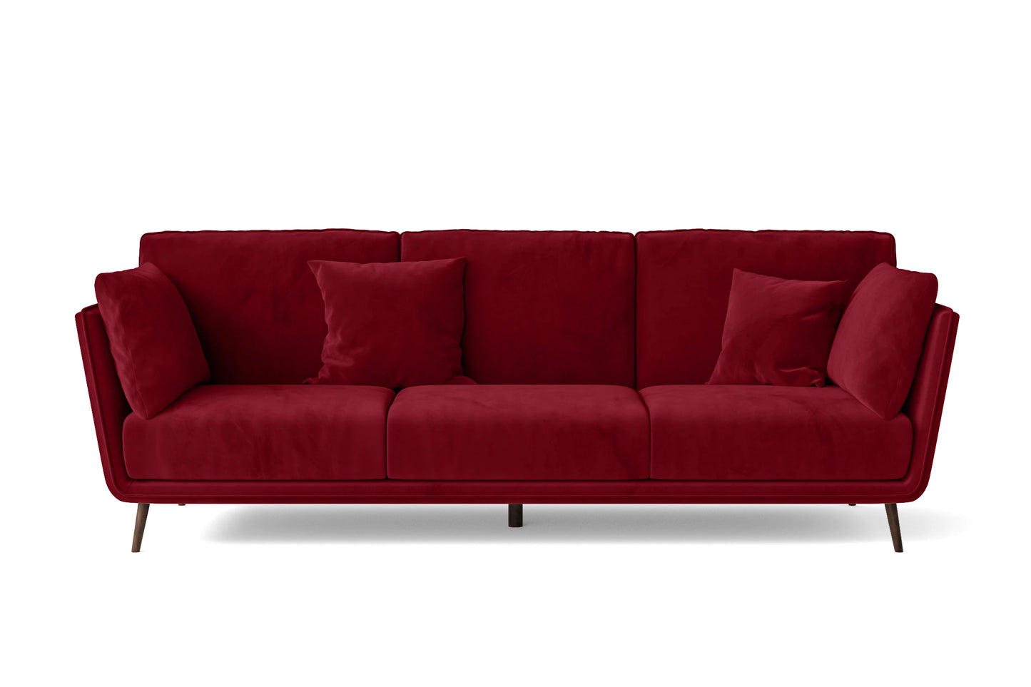 Bologna 3 Seater Sofa Red Velvet