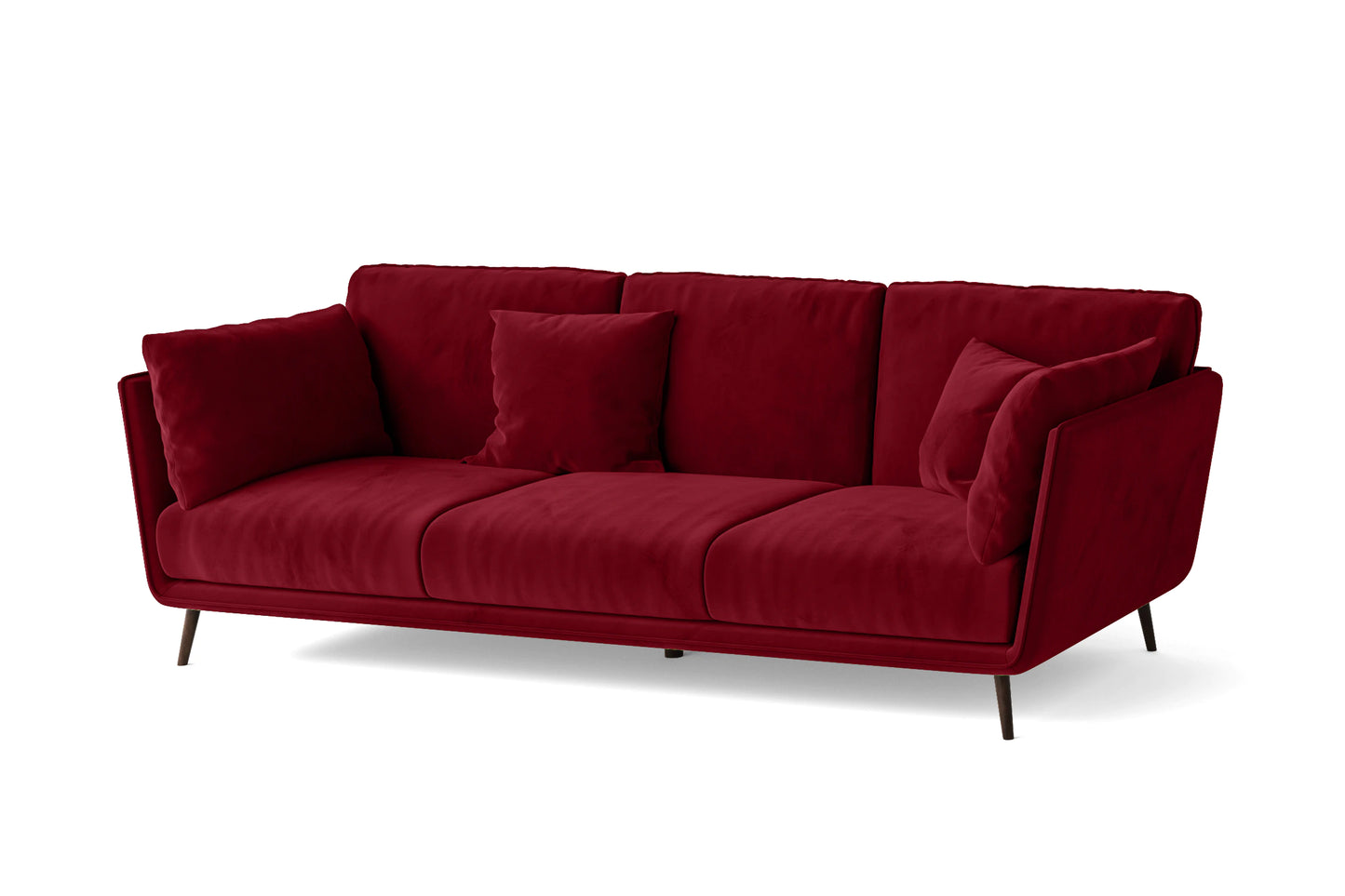 Bologna 3 Seater Sofa Red Velvet