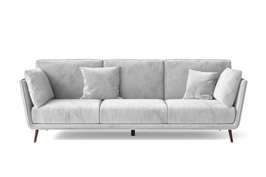 Bologna 3 Seater Sofa White Velvet