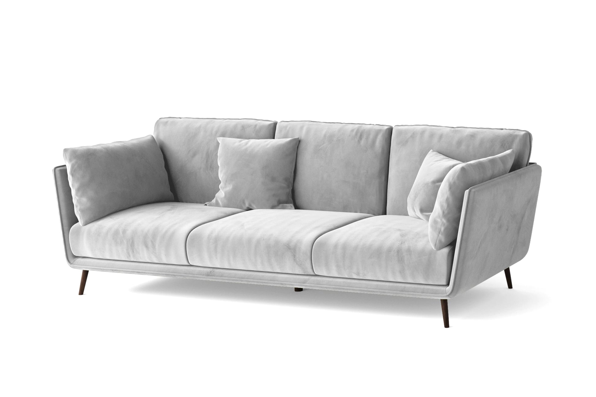 Bologna 3 Seater Sofa White Velvet