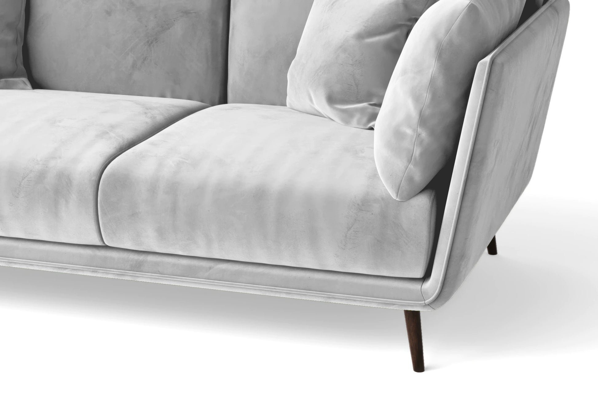 Bologna 3 Seater Sofa White Velvet