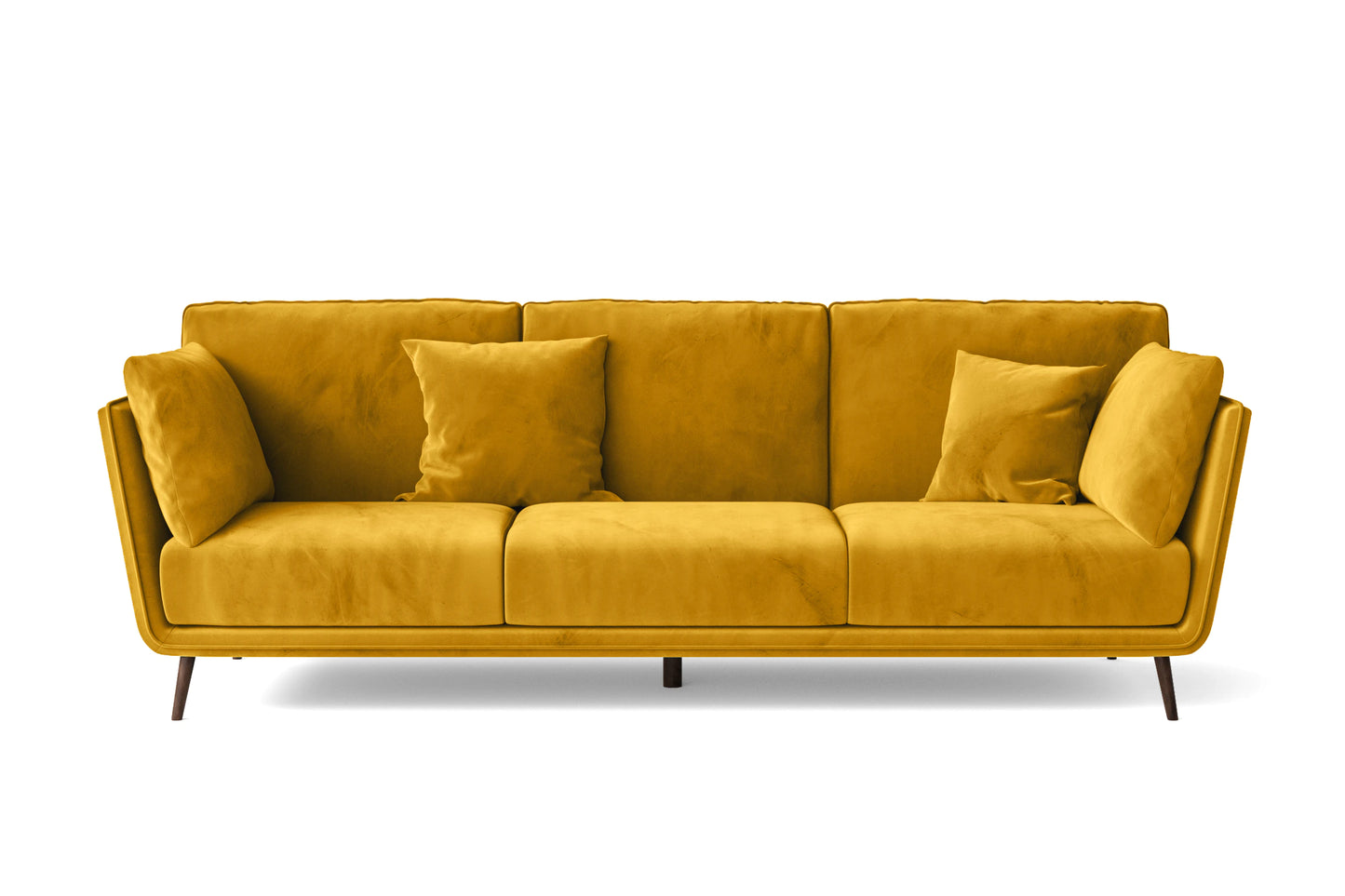 Bologna 3 Seater Sofa Yellow Velvet