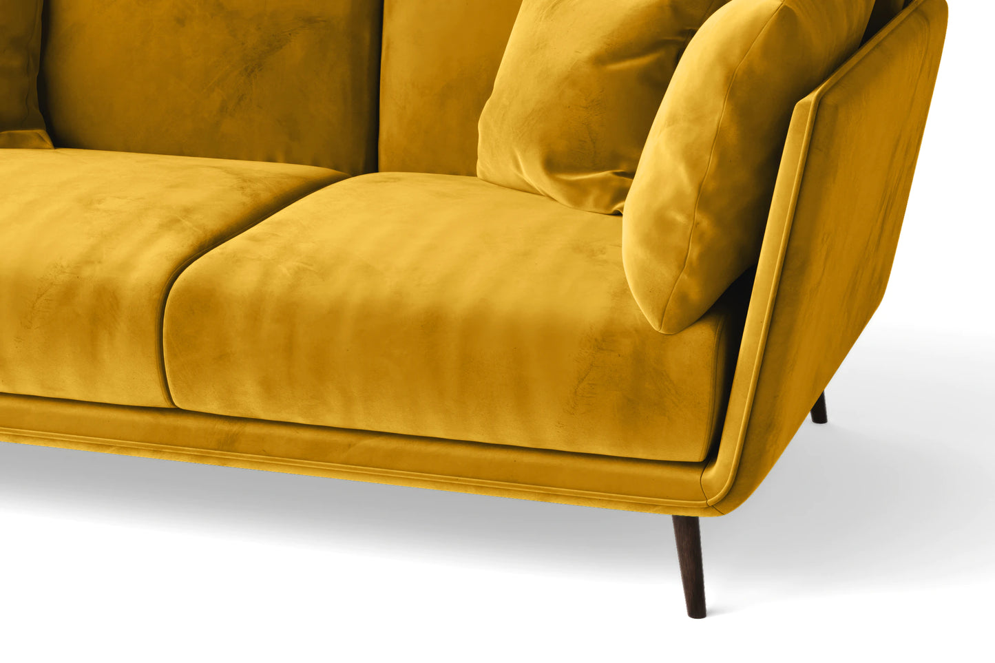 Bologna 3 Seater Sofa Yellow Velvet