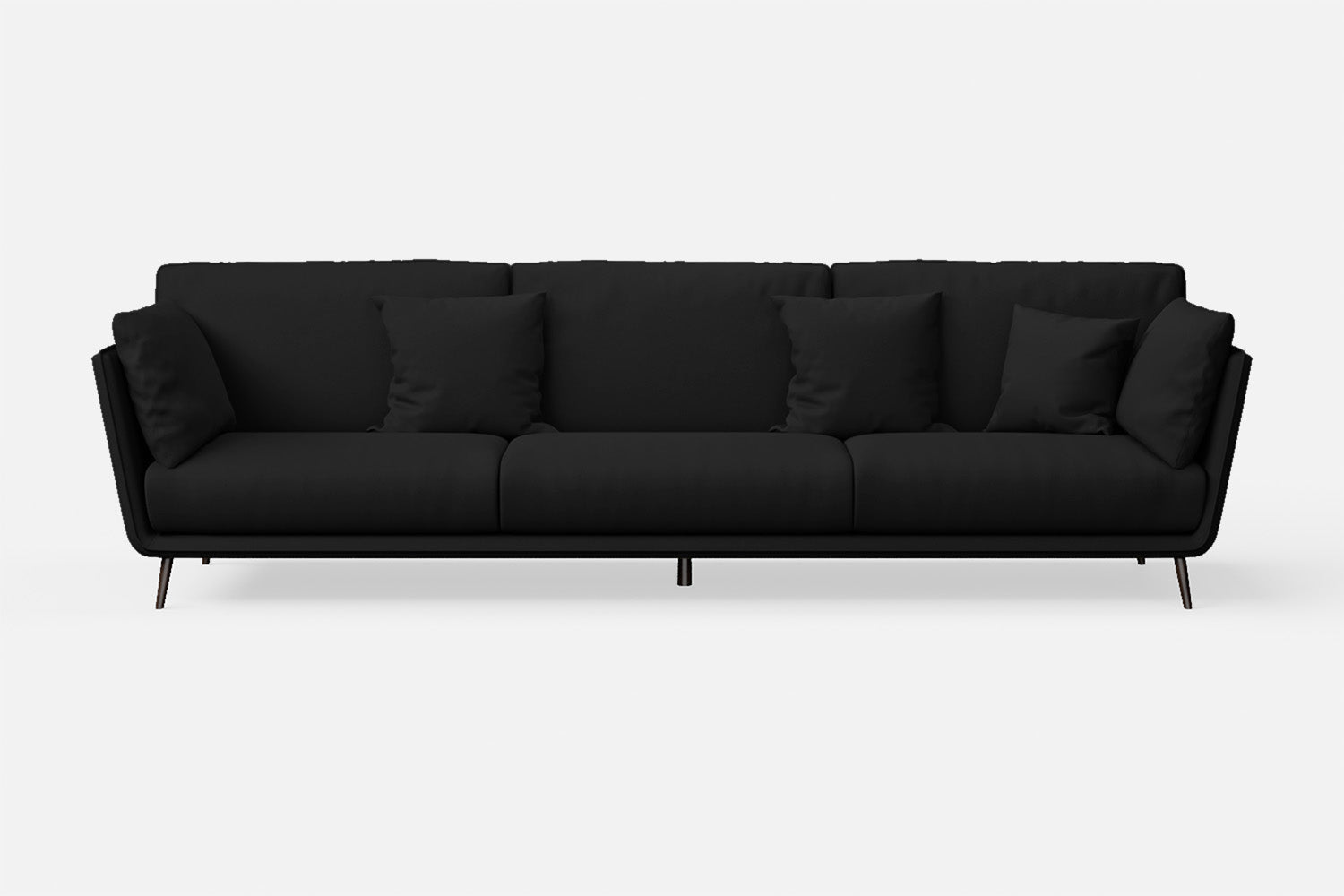 Bologna 4 Seater Sofa Black Leather