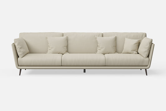 Bologna 4 Seater Sofa Cream Leather