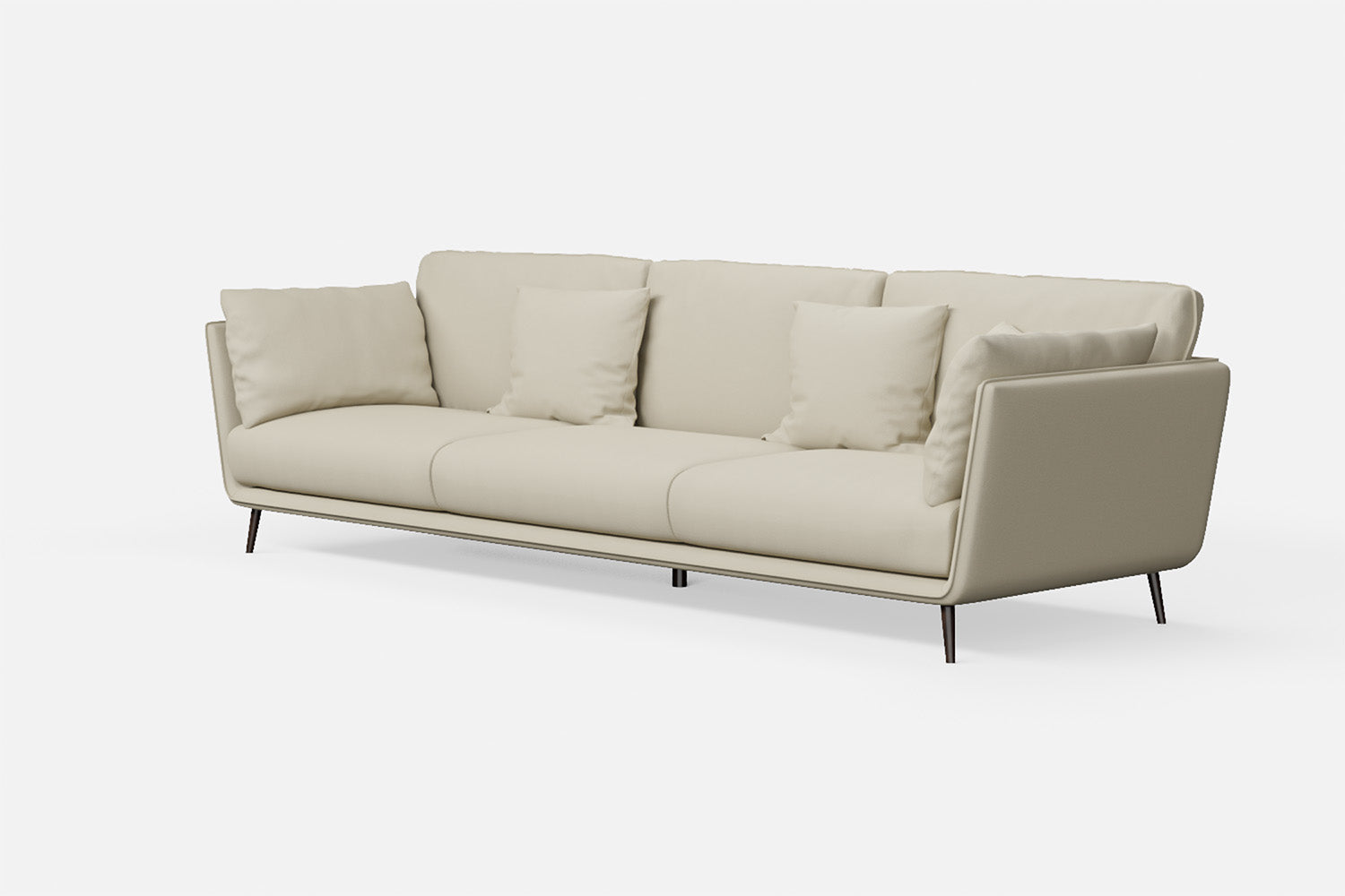 Bologna 4 Seater Sofa Cream Leather