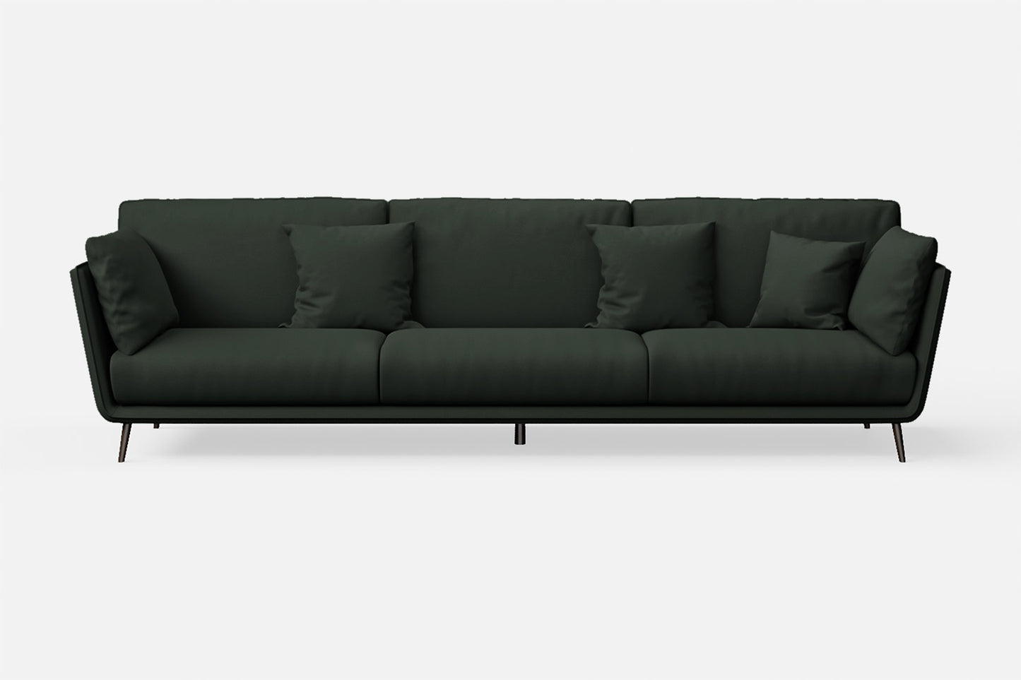 Bologna 4 Seater Sofa Green Leather