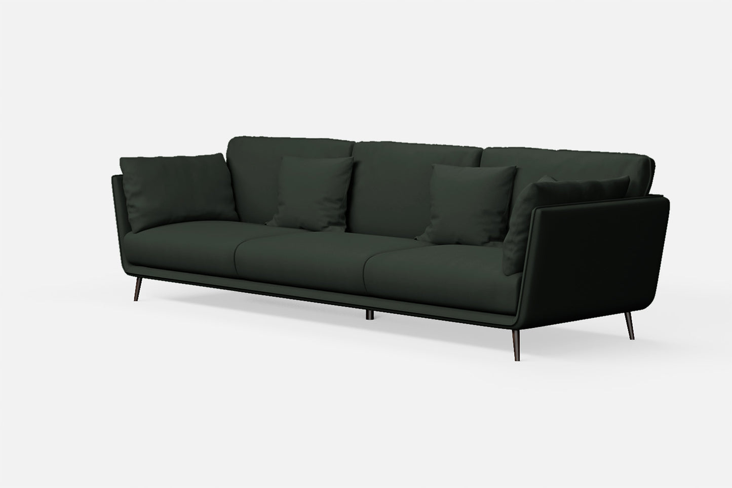 Bologna 4 Seater Sofa Green Leather