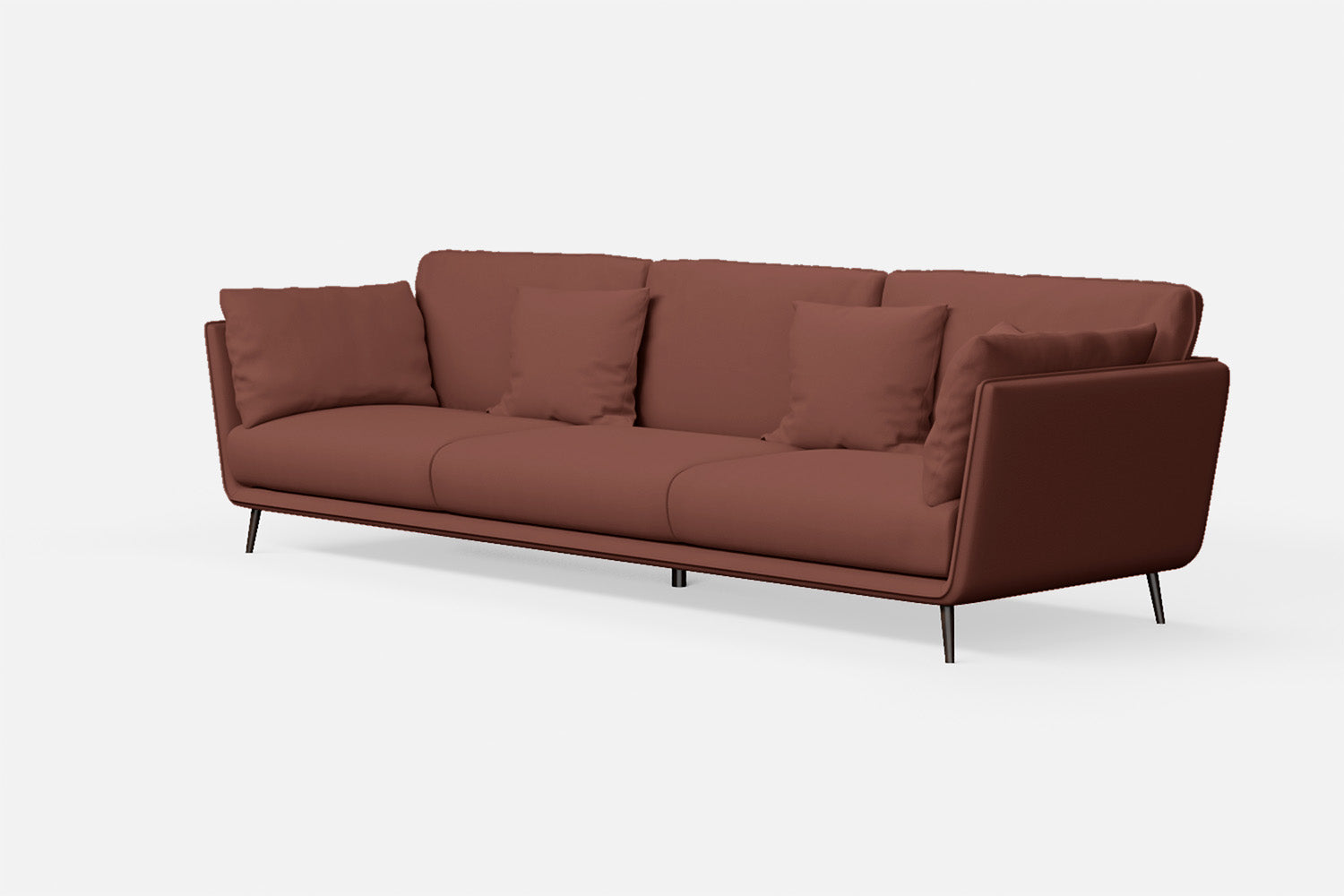 Bologna 4 Seater Sofa Mauve Leather