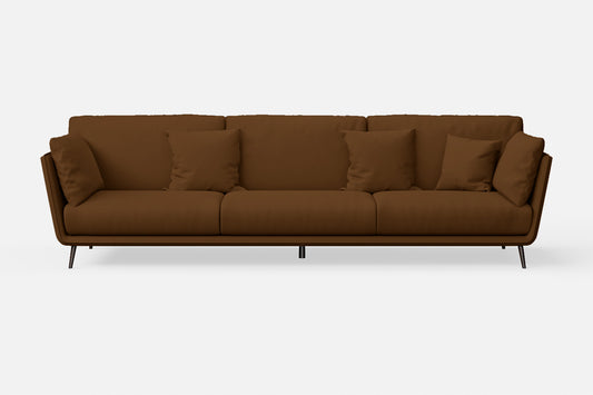 Bologna 4 Seater Sofa Walnut Brown Leather