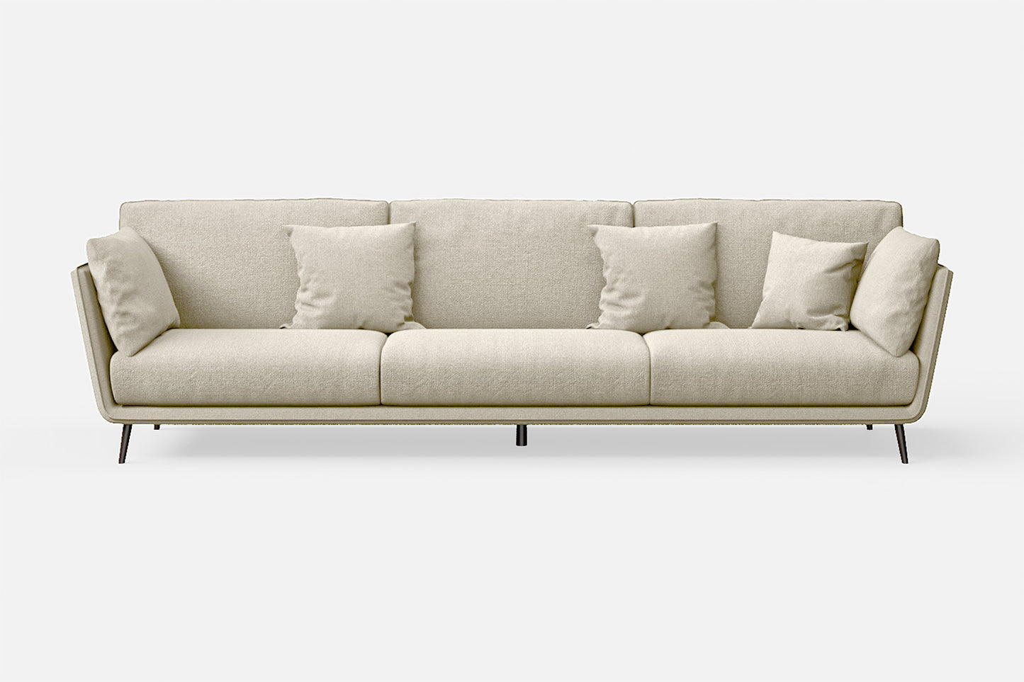 Bologna 4 Seater Sofa Cream Linen Fabric