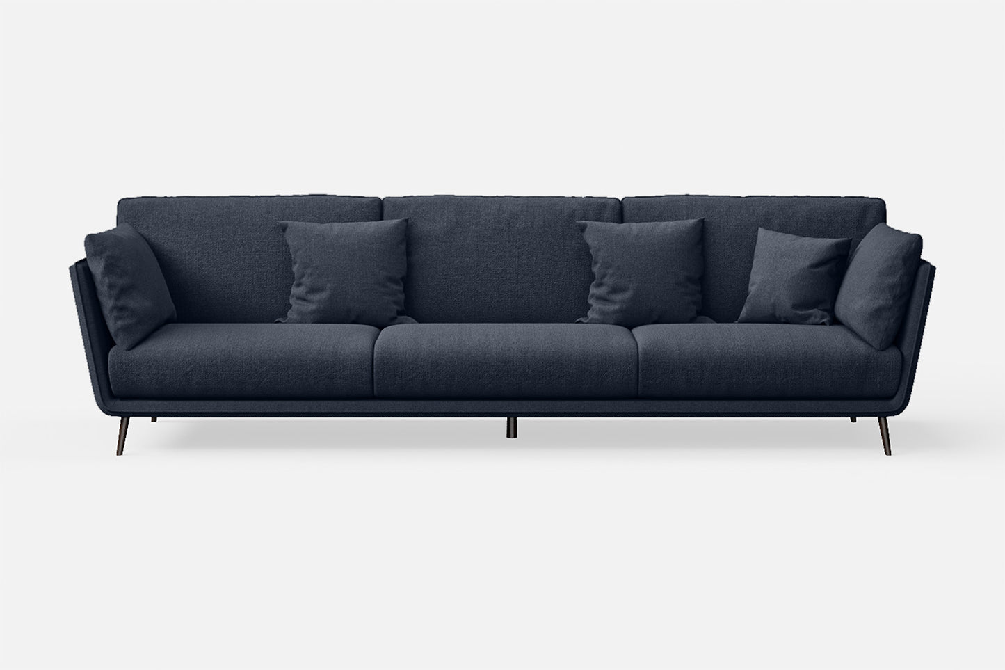 Bologna 4 Seater Sofa Dark Blue Linen Fabric