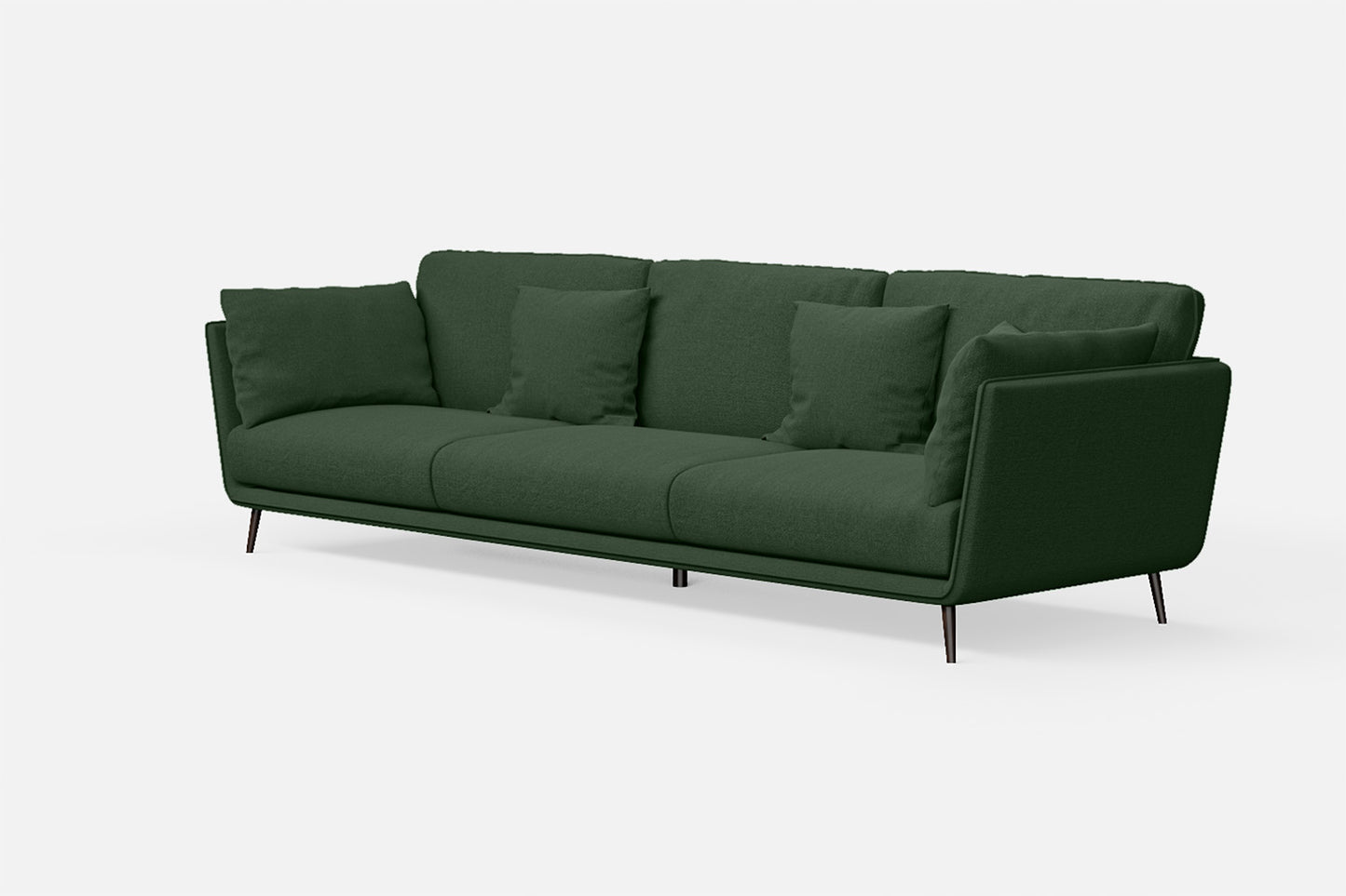 Bologna 4 Seater Sofa Forest Green Linen Fabric