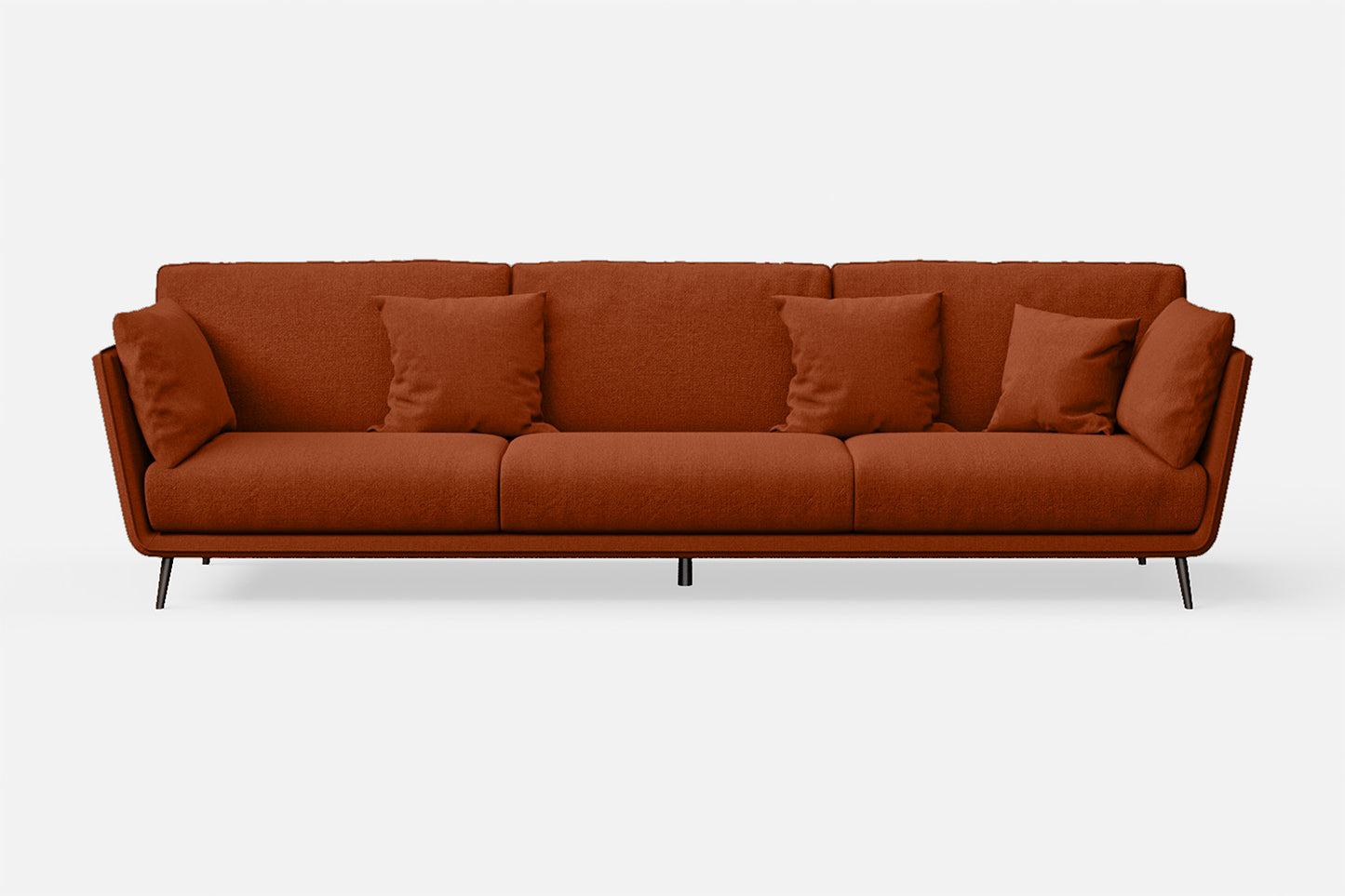 Bologna 4 Seater Sofa Orange Linen Fabric