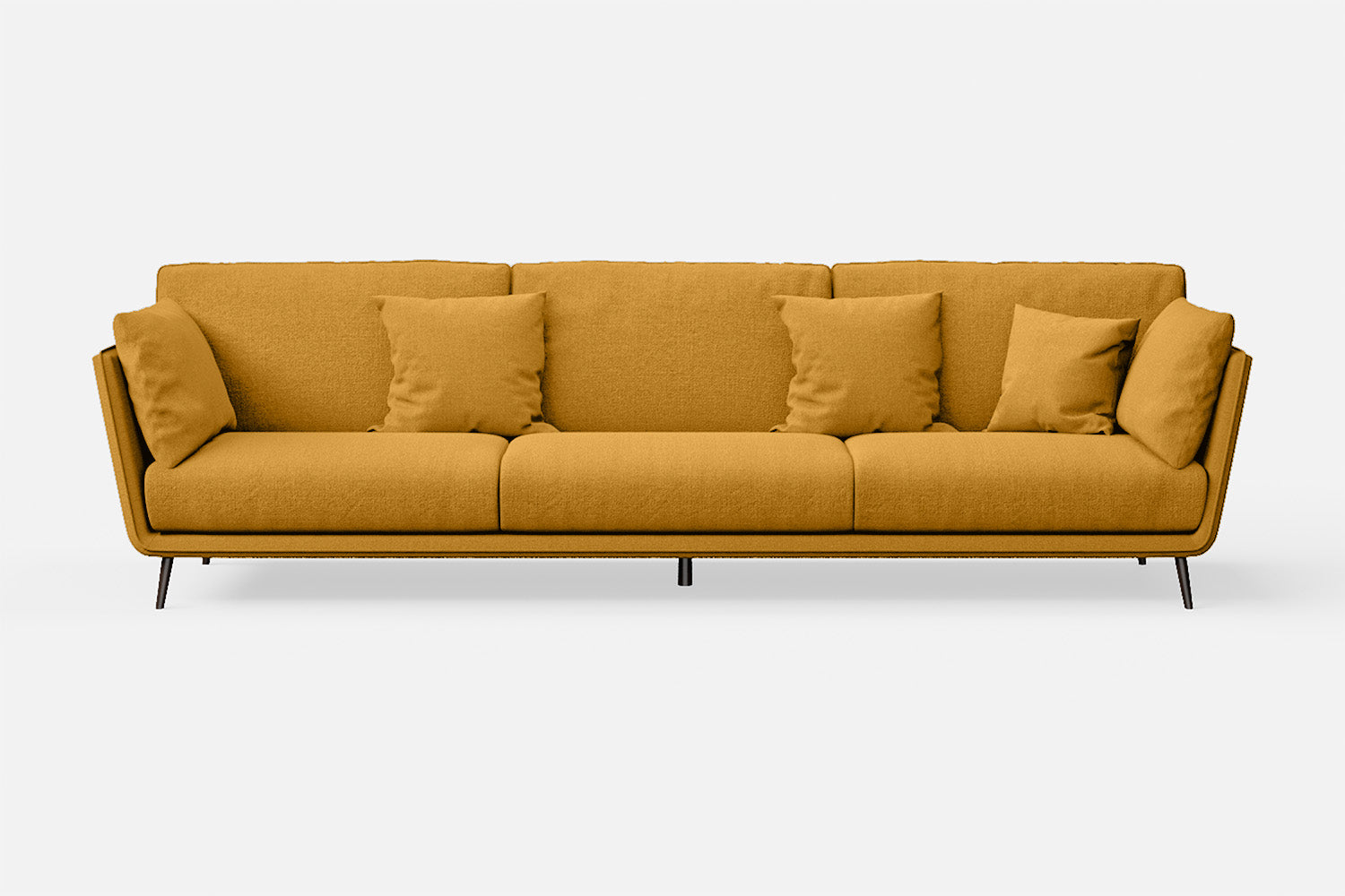 Bologna 4 Seater Sofa Yellow Linen Fabric