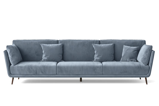 Bologna 4 Seater Sofa Baby Blue Velvet