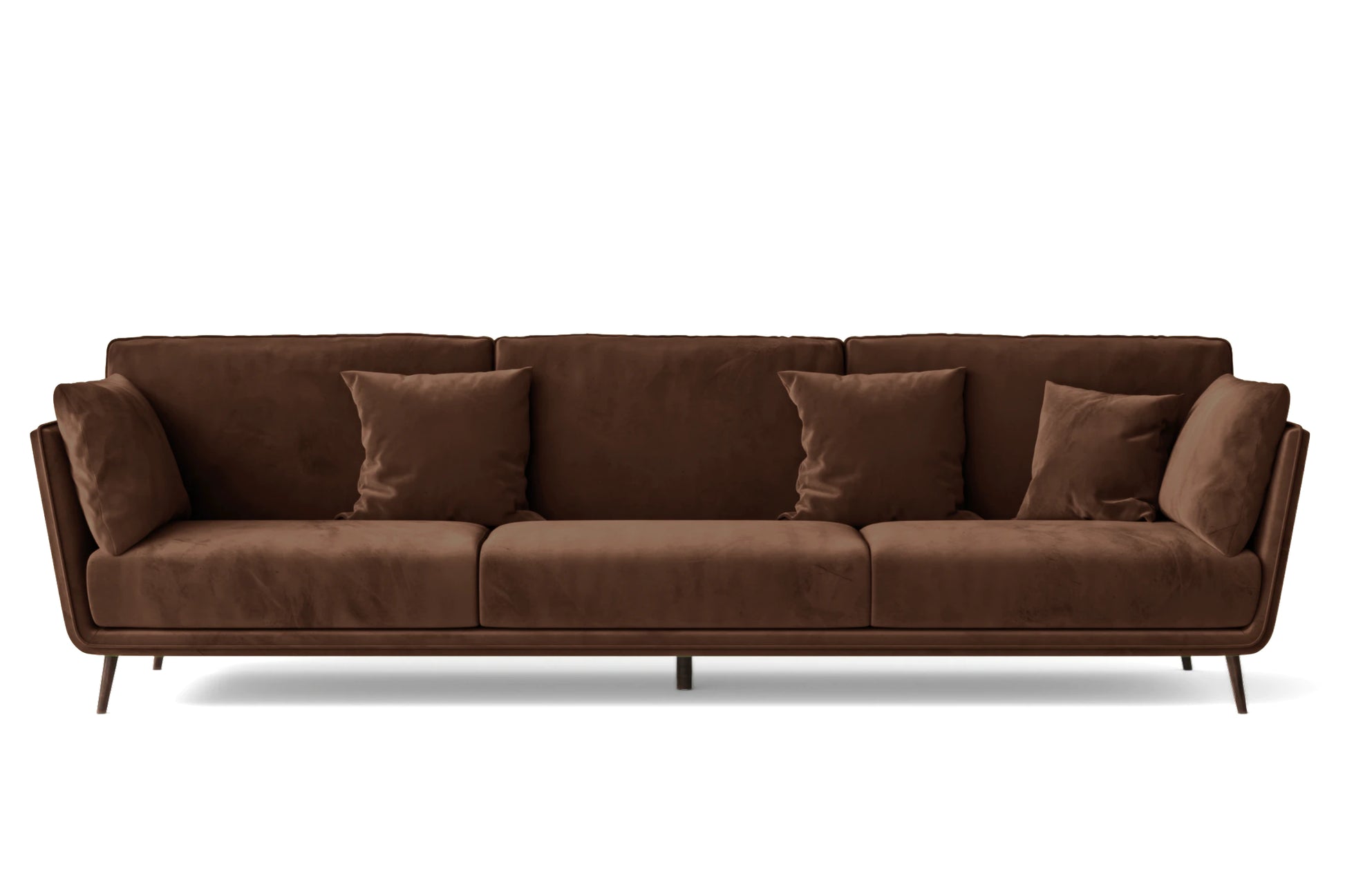 Bologna 4 Seater Sofa Coffee Brown Velvet