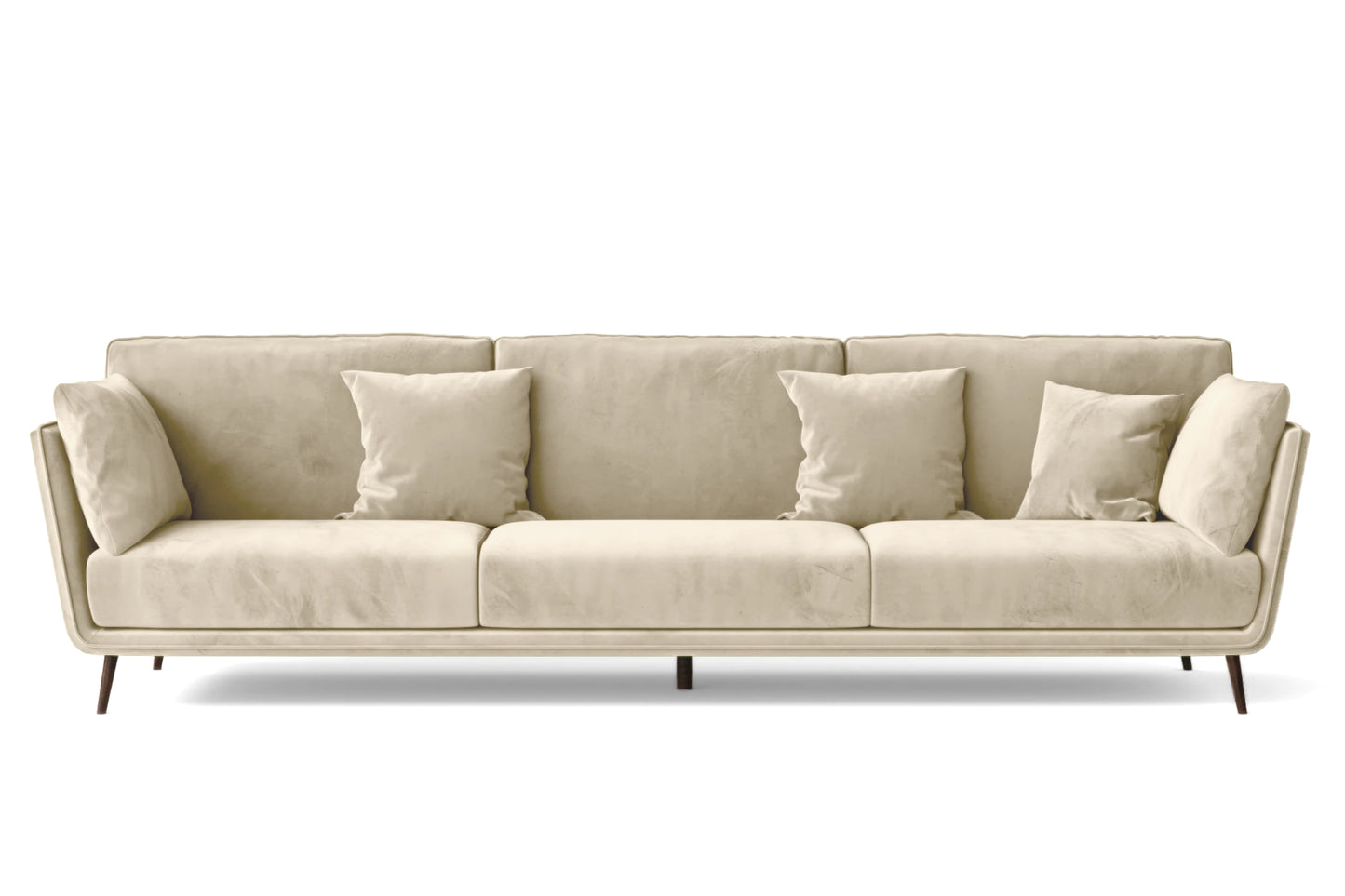 Bologna 4 Seater Sofa Cream Velvet