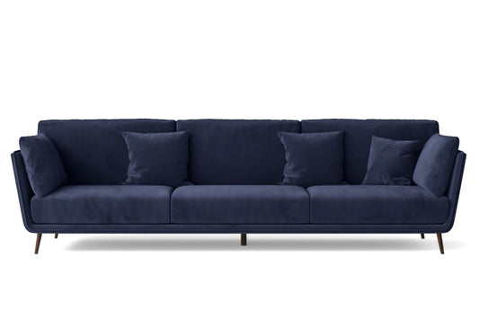 Bologna 4 Seater Sofa Dark Blue Velvet