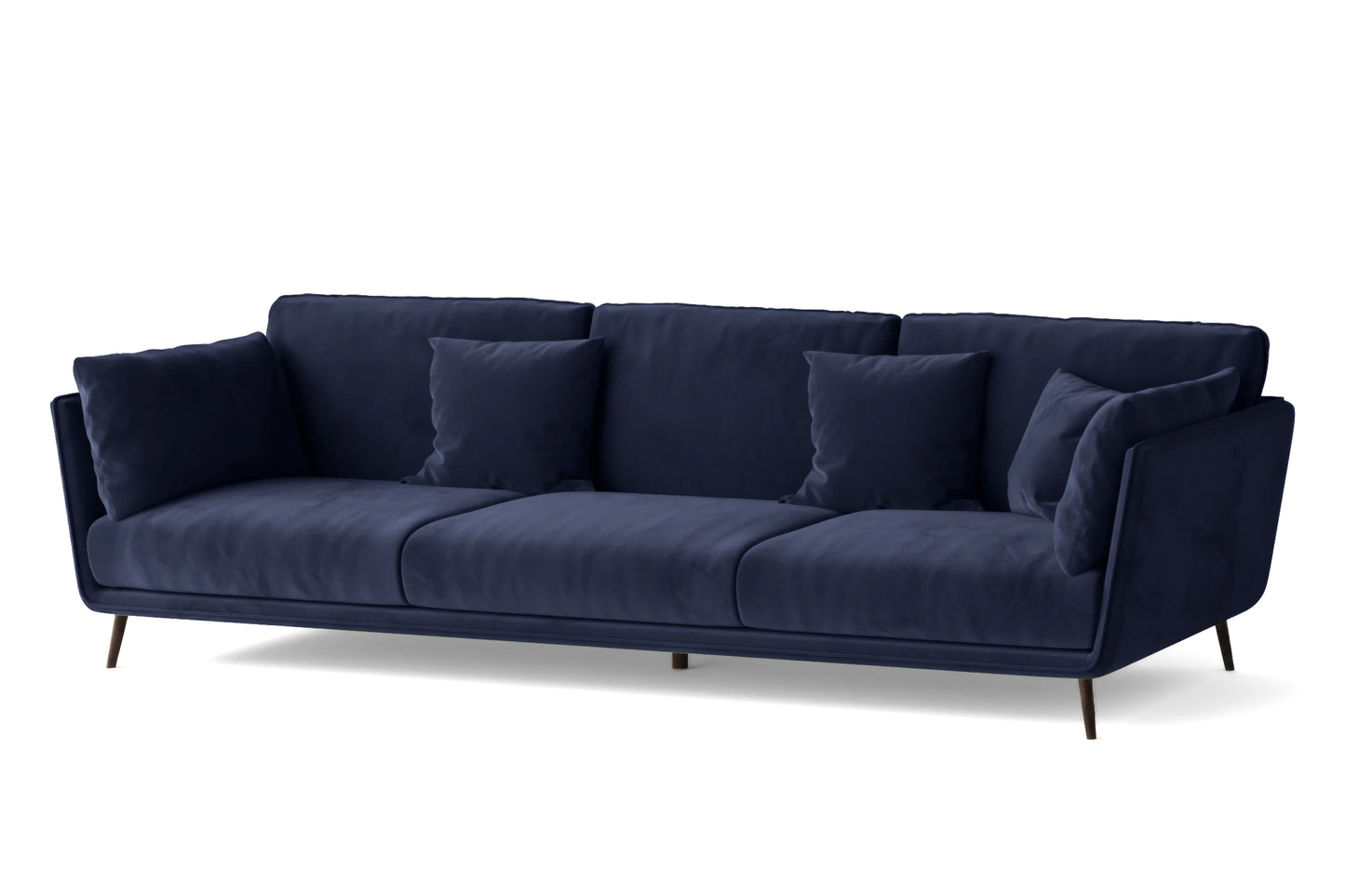 Bologna 4 Seater Sofa Dark Blue Velvet