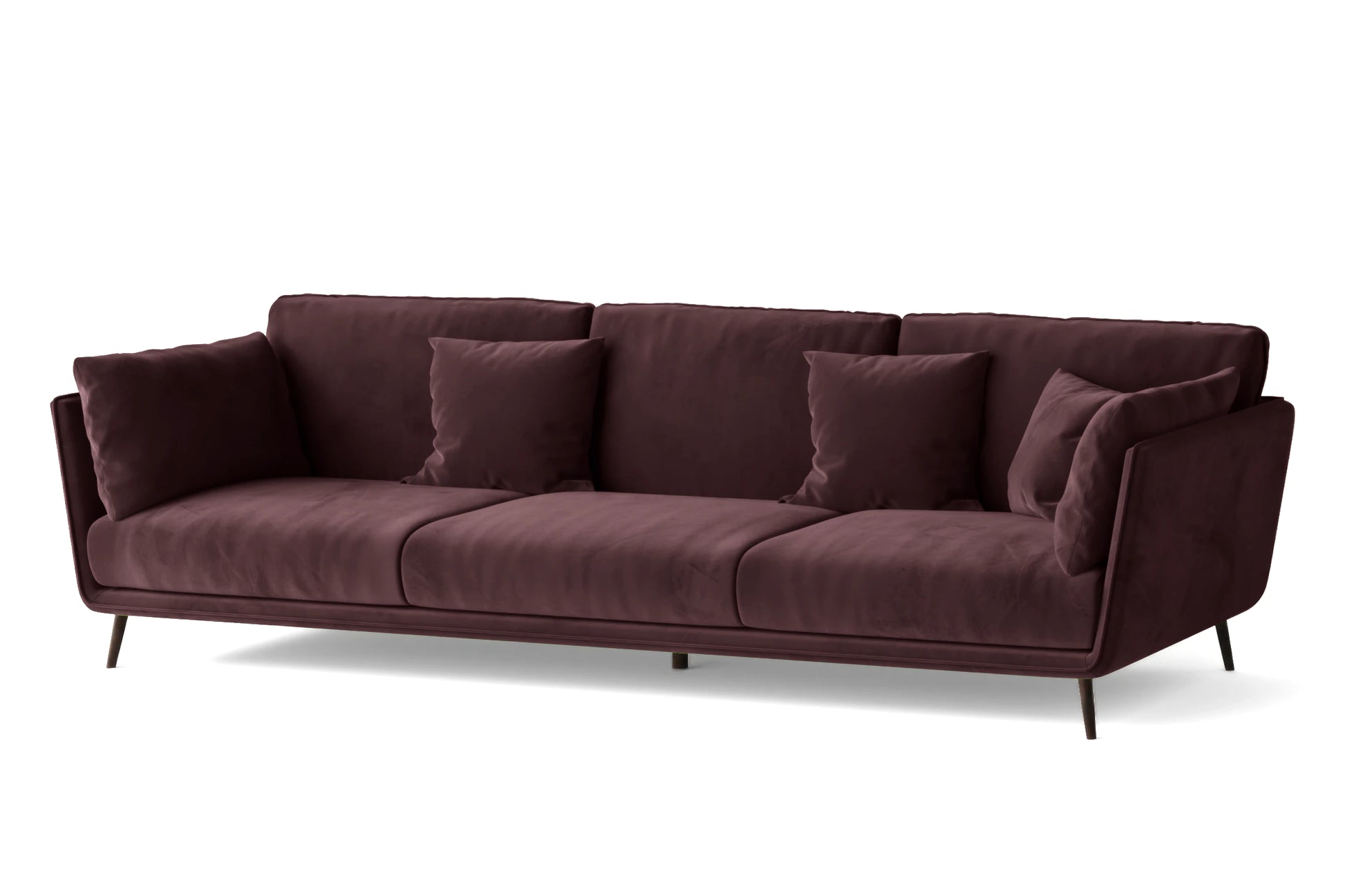 Bologna 4 Seater Sofa Grape Velvet